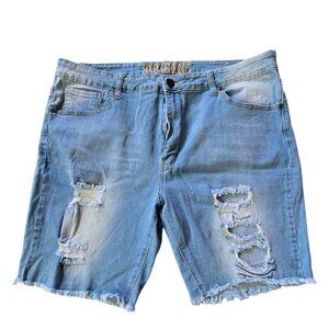 VIP Ripped Short Jeans Denim Distressed Shorts Frayed Hem Shorts